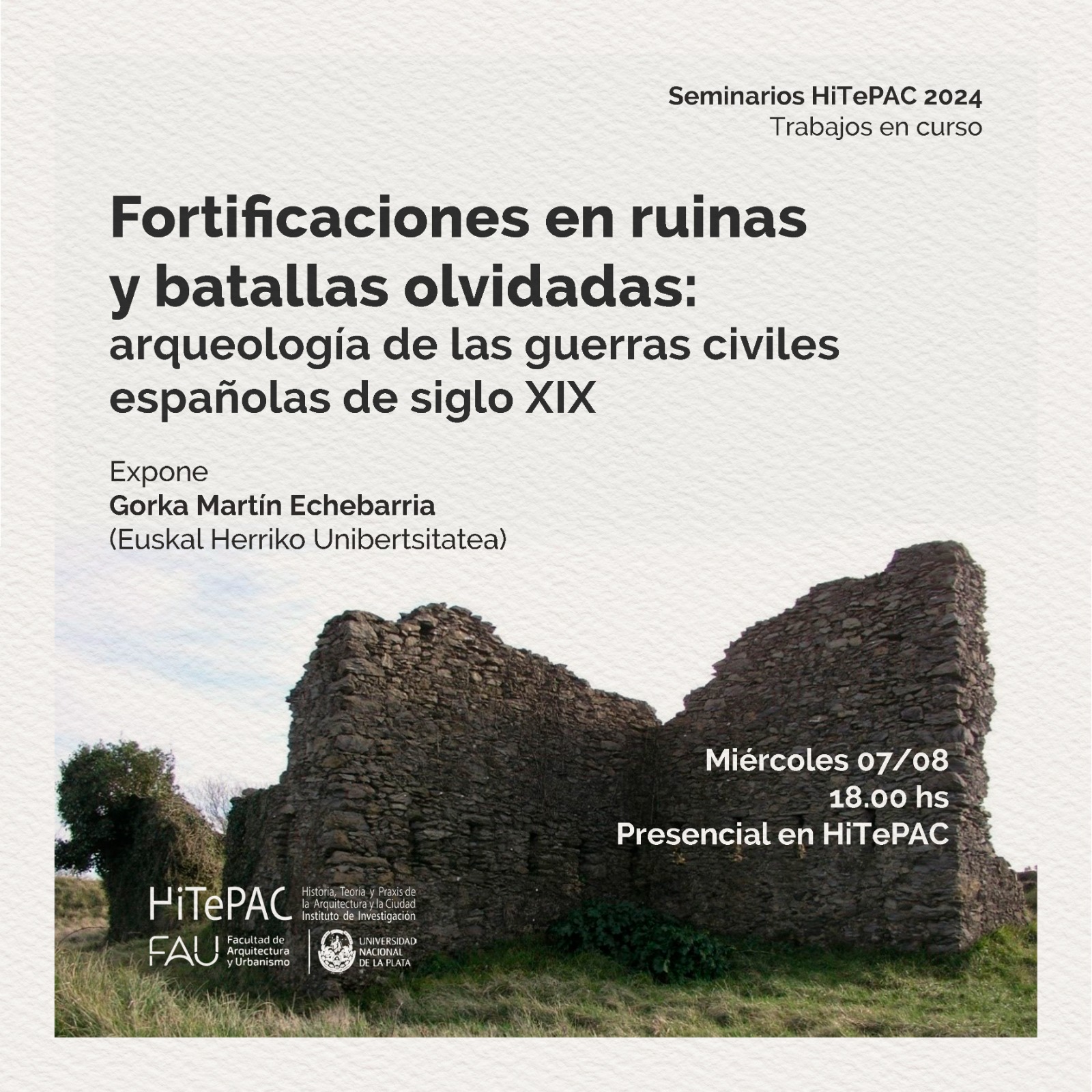 Lee más sobre el artículo Seminarios HiTePAC 2024. Fortificaciones en ruinas y batallas olvidadas